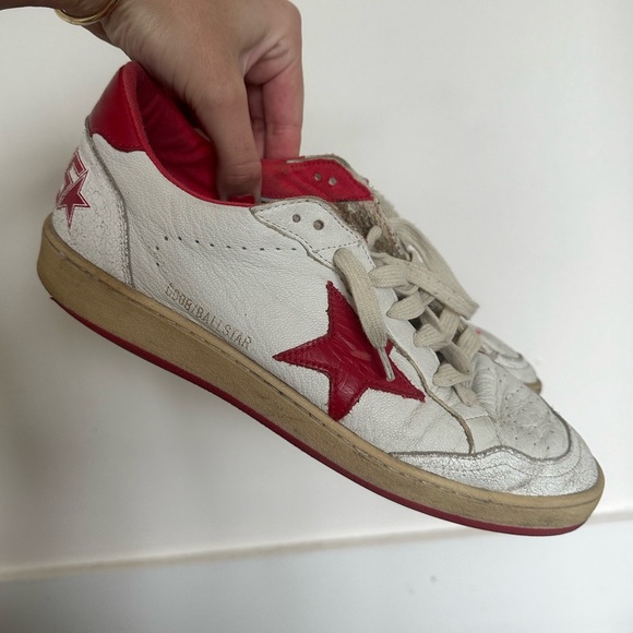 White Ball Star sneakers in leather with red star and heel tab - Picture 7 of 9